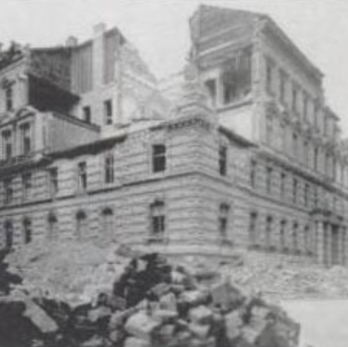 Zerstörtet psychologisches Institut in der Liebiggasse